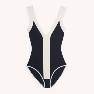 Sandro Nate Cream & Black Knit Bodysuit